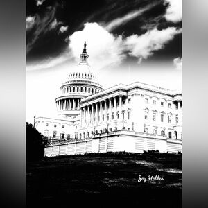 Black & White Capitol Building Art Print 8x10